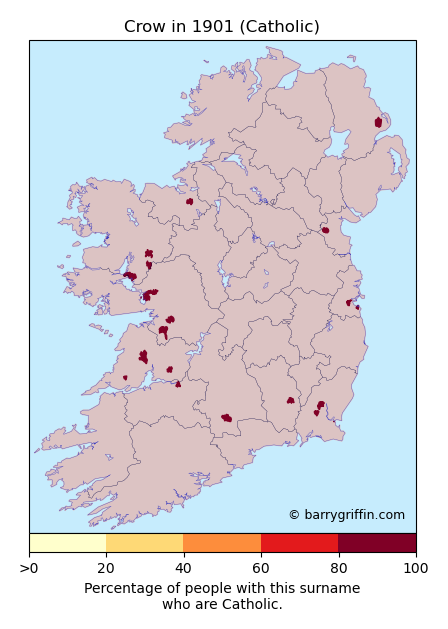 CROW Catholic Surname Map in 1901}