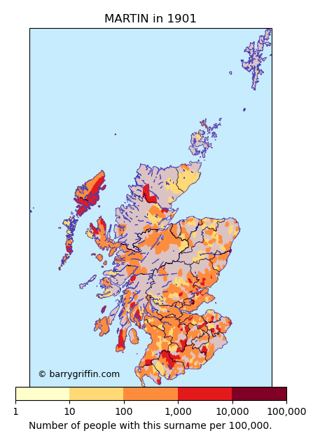 MARTIN Surname Map